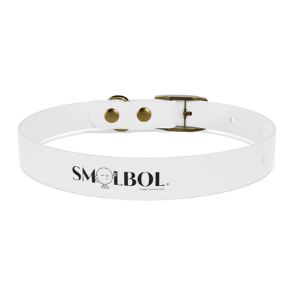 Personalized White Dog Collar — Adjustable Pet Collar with SMOLBOL Logo