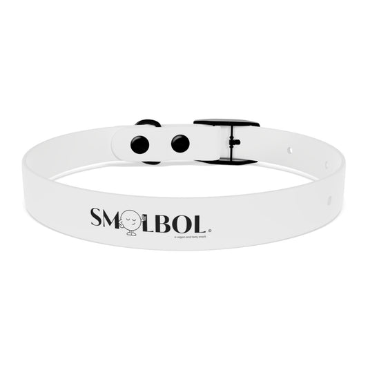 Personalized White Dog Collar — Adjustable Pet Collar with SMOLBOL Logo
