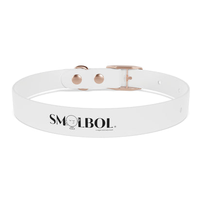 Personalized White Dog Collar — Adjustable Pet Collar with SMOLBOL Logo